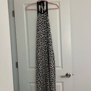 Diane Von Furstenberg Black and White Knit Maxi Dress Sz S